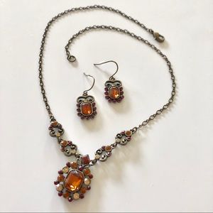 NEW Topaz heirloom earring and necklace set Avon